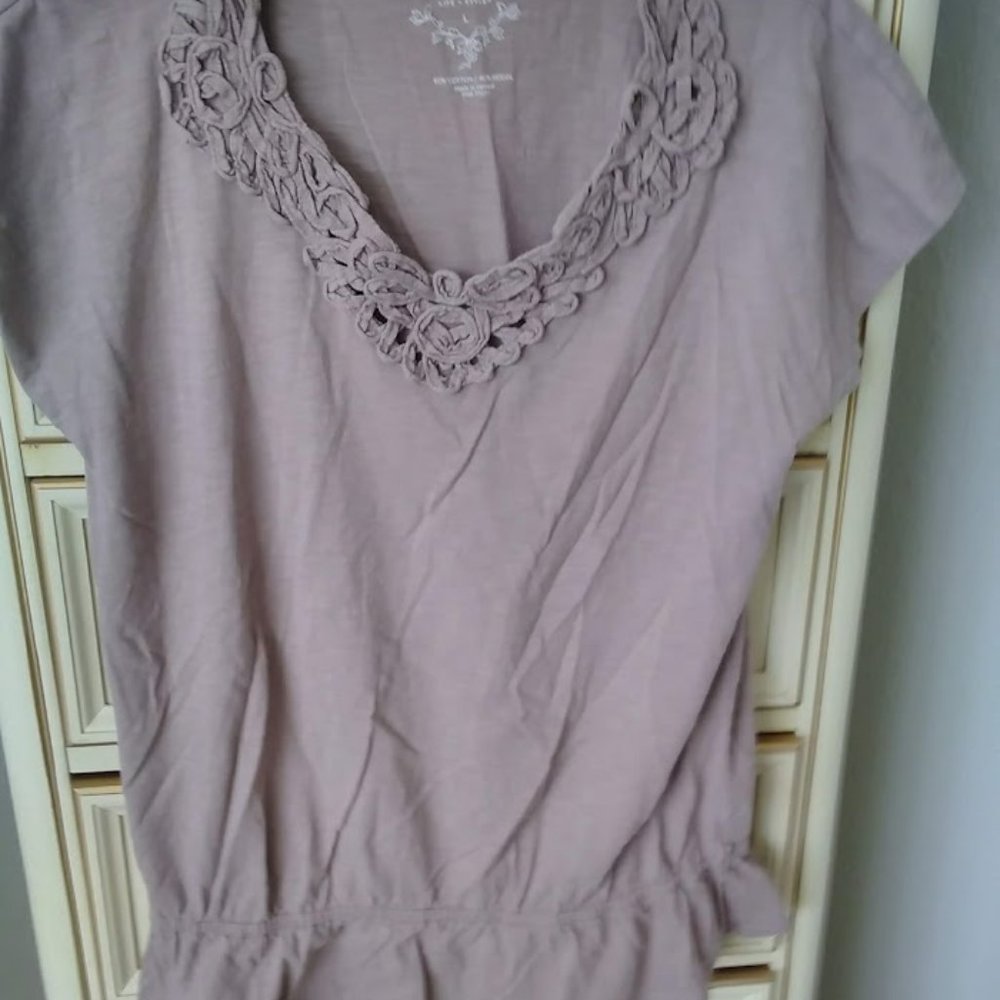 Sonoma Top with embellished neckline & elastic waist